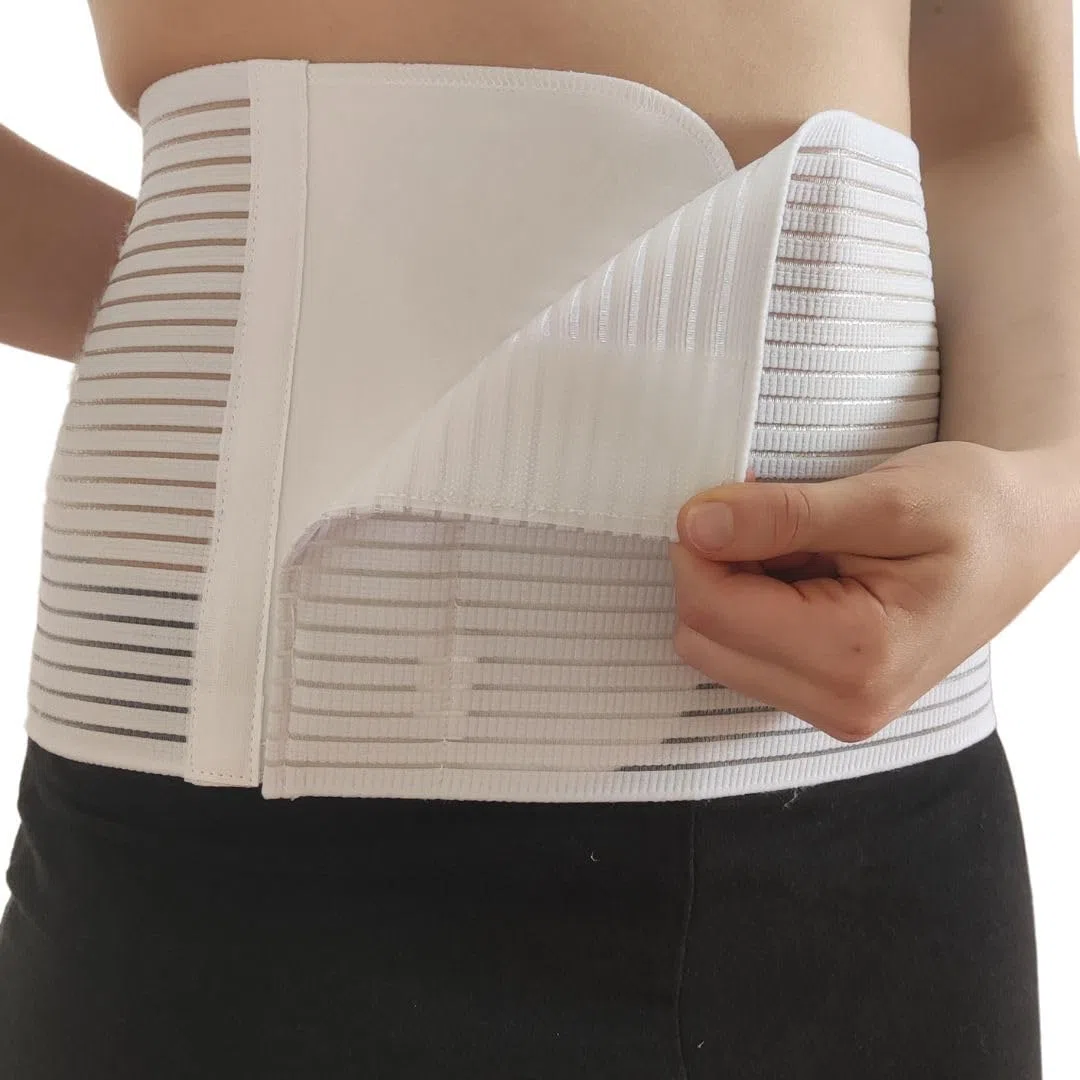 GYOUNG fascia addominale lombare nera a strappo, guaina uomo donna contenitiva, panciera elastica post operatoria, contenimento ernia, pancera post parto, bustino, Altezza 20 centimetri