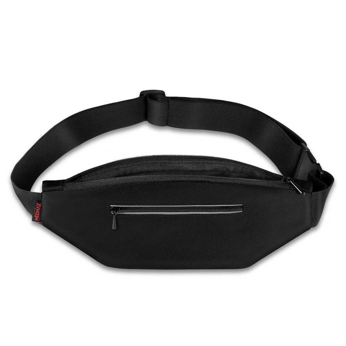 MEDMAX Cintura per microinfusore di insulina, Cintura da corsa per diabetici con vita regolabile, marsupio porta insulina porta insulina, (48-73cm) (Nero)