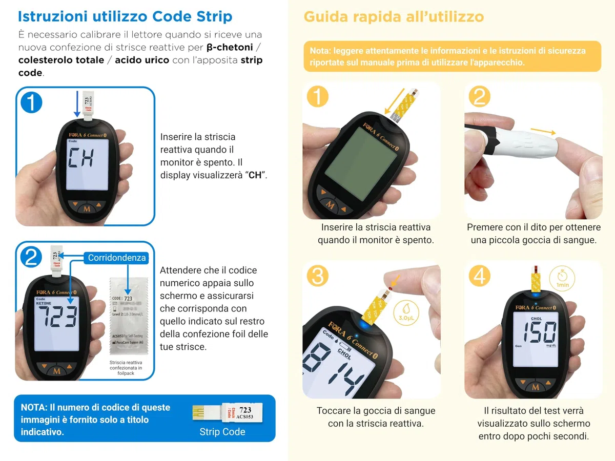 FORA Strisce Reattive per Colesterolo Totale, 10 Pezzi