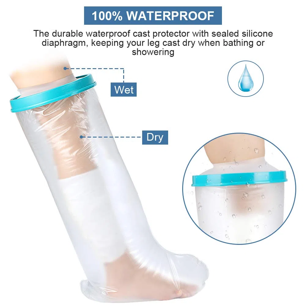 Yosoo Health Gear Protezione Gamba Doccia, Protezione Gesso Gamba per Doccia Protezione Impermeabile Gesso per Uso doccia, Protezione per Fasciatura Gesso, Copertura per Medicazione Riutilizzabile