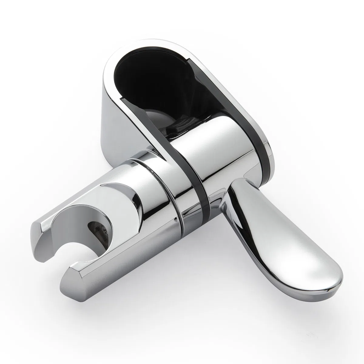 Supporto Soffione Doccia Universale per Maniglioni 32mm, Girevole a 360°, Accessorio Sostitutivo per Bagno, Finitura Cromata