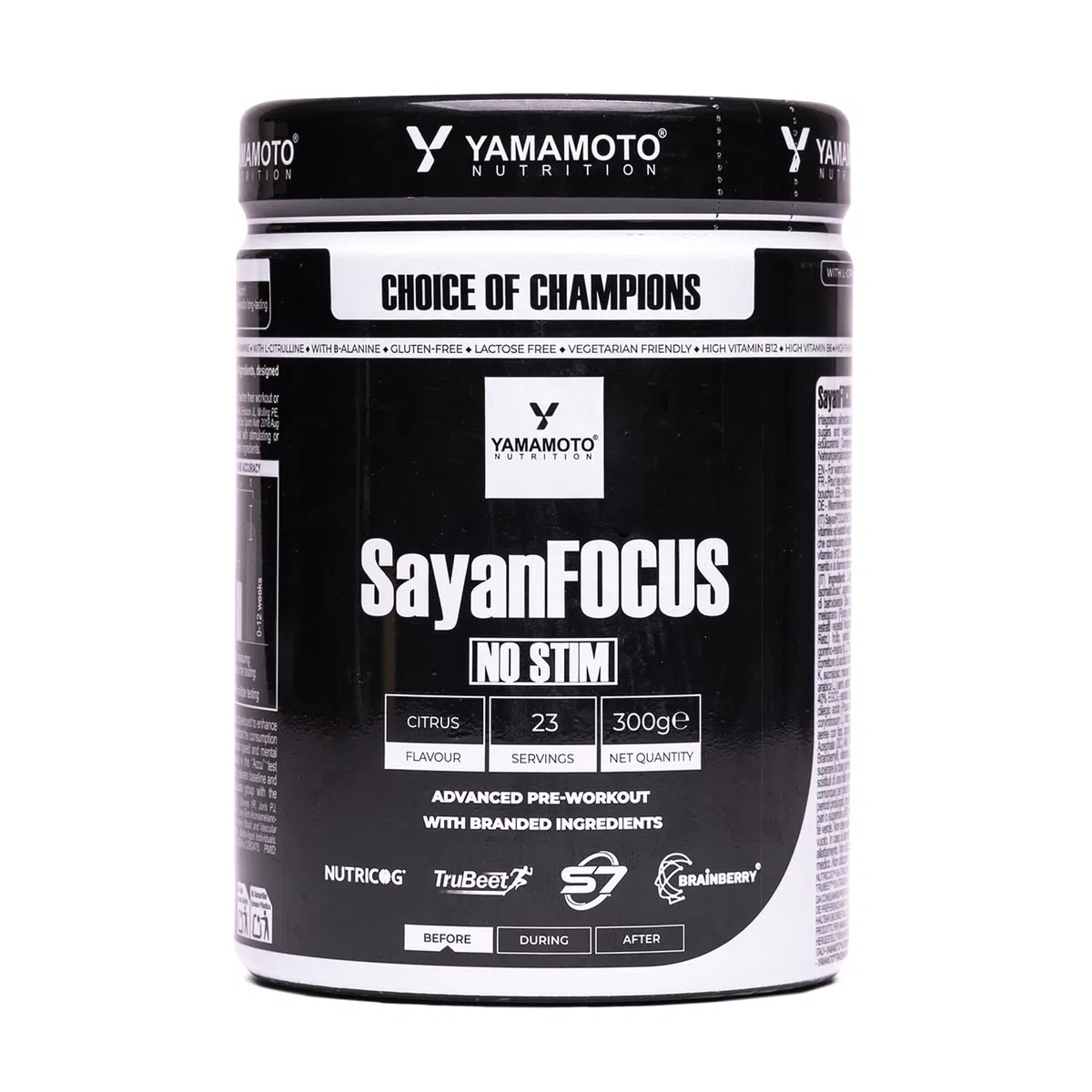 Yamamoto Nutrition Sayanfocus, No Stim, Pre-Workout Senza Stimolanti, Sostiene il Pump Muscolare, Supporta le Performance Cognitive, Concentrazione e Reattività