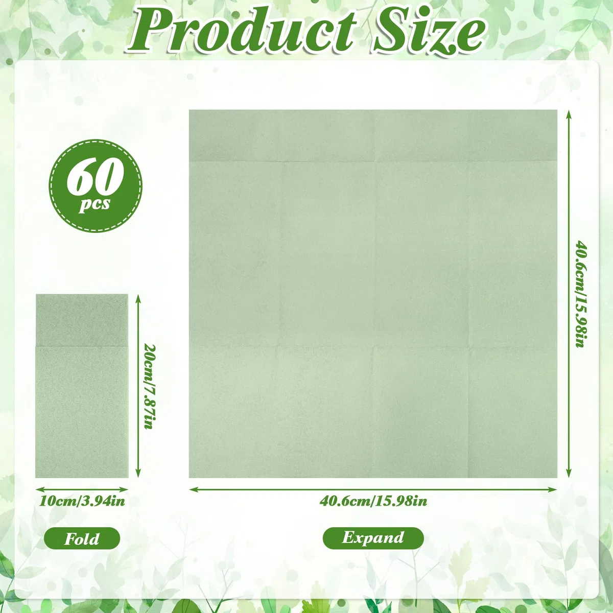 60 tovaglioli di lino tascabili, tovaglioli di carta con tasca integrata per posate usa e getta, per posate, matrimoni, baby shower, feste nuziali (verde salvia)