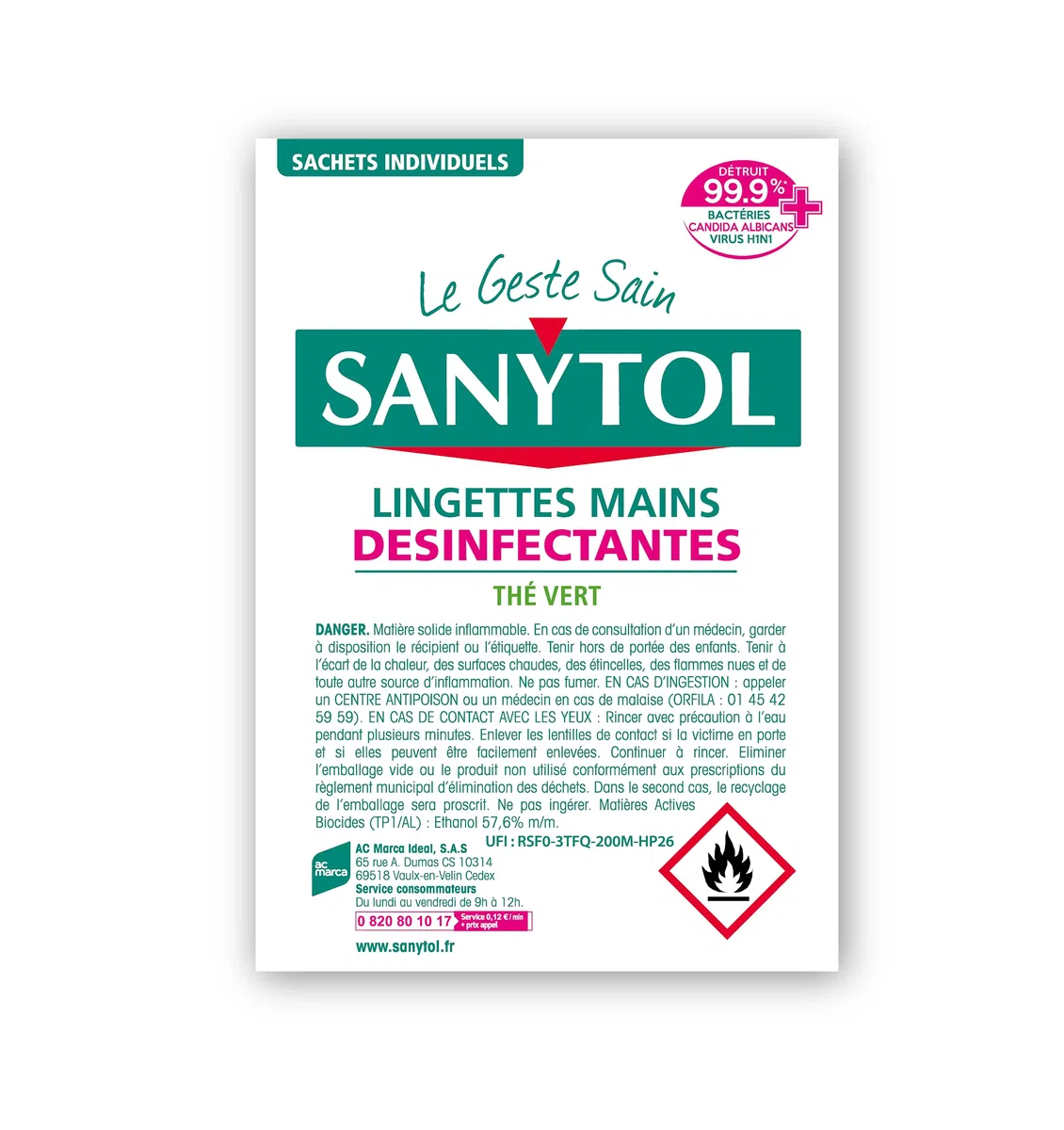 Sanytol 33650600 - Salviette disinfettanti per le mani, monodose, 1x12 salviette ciascuna