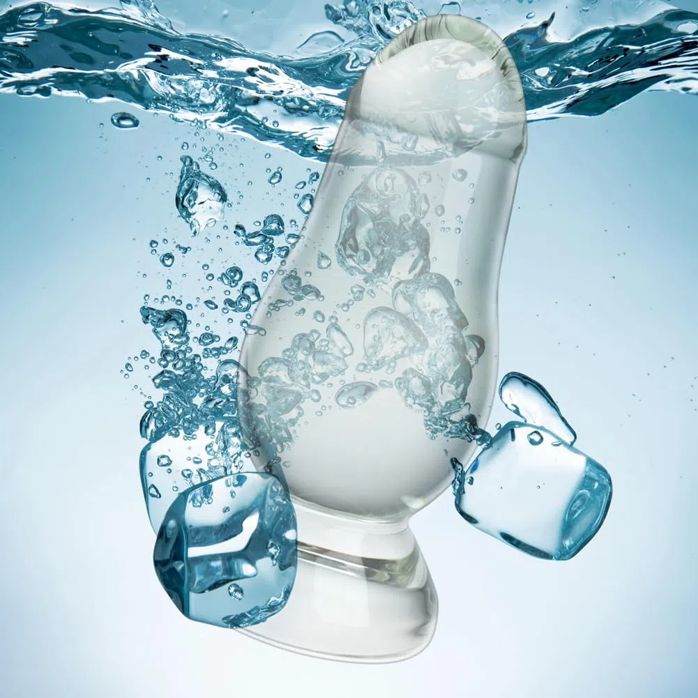 SXOVO Plug Anale in Vetro Dildo Anale di Cristallo Plug Anali Grande e Spesso per Massaggio Prostatico Dilatatore Anale Masturbatore Toys Sessuali Sex Toy per Donna Uomo Coppie (M)
