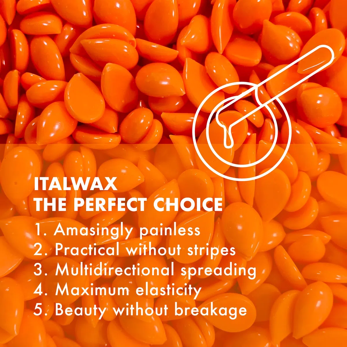 Italwax Top Line Coral - 750g - Perline di cera per la depilazione a caldo senza strisce - Formula sintetica ideale per le pelli sensibili - Consigliato per l'area bikini e le ascelle - Inodore