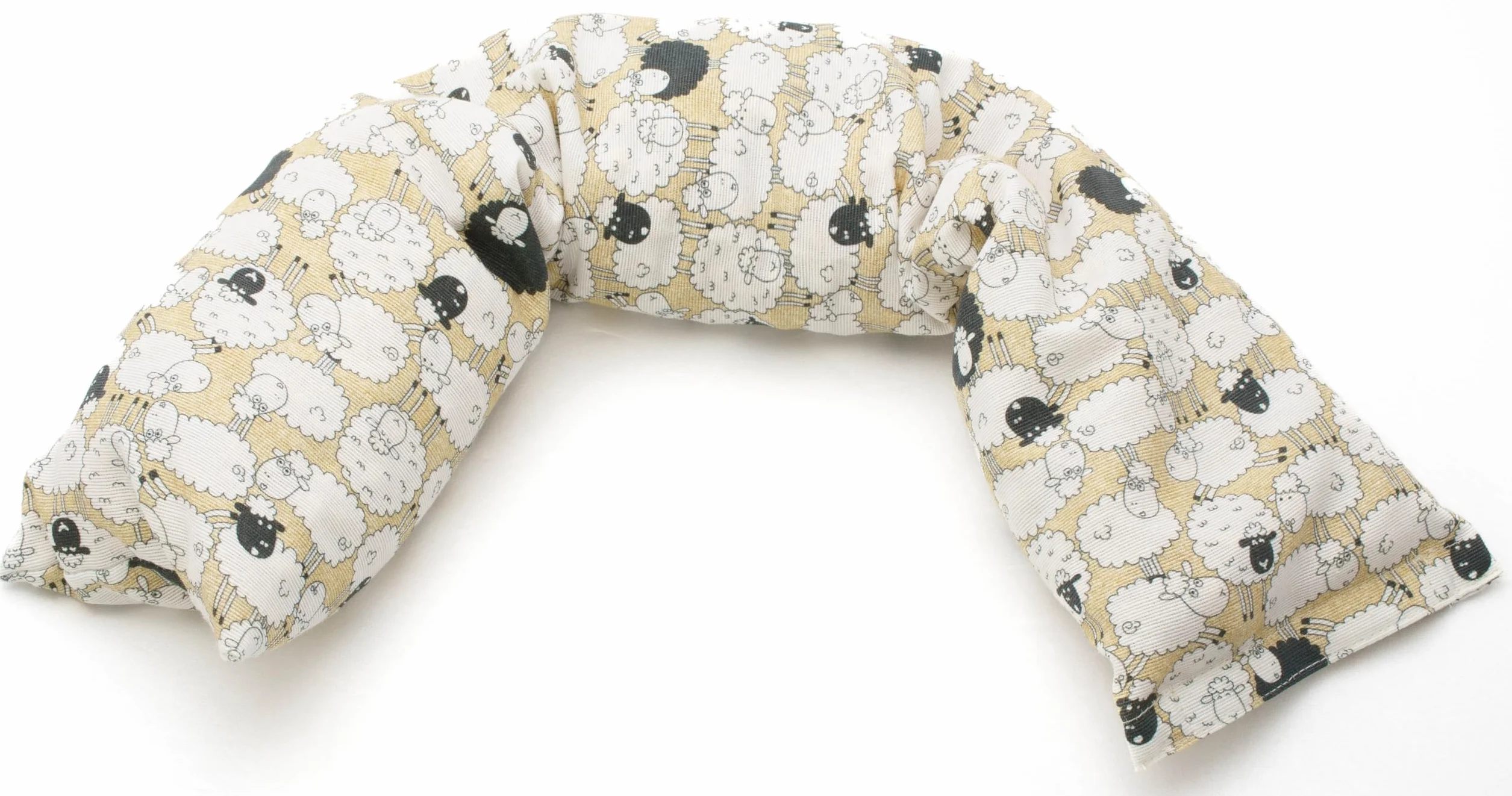 Cuscino lungo con semi di lino scaldacollo per dolori cervicale - Prodotto in Emilia Romagna (Pecorelle)