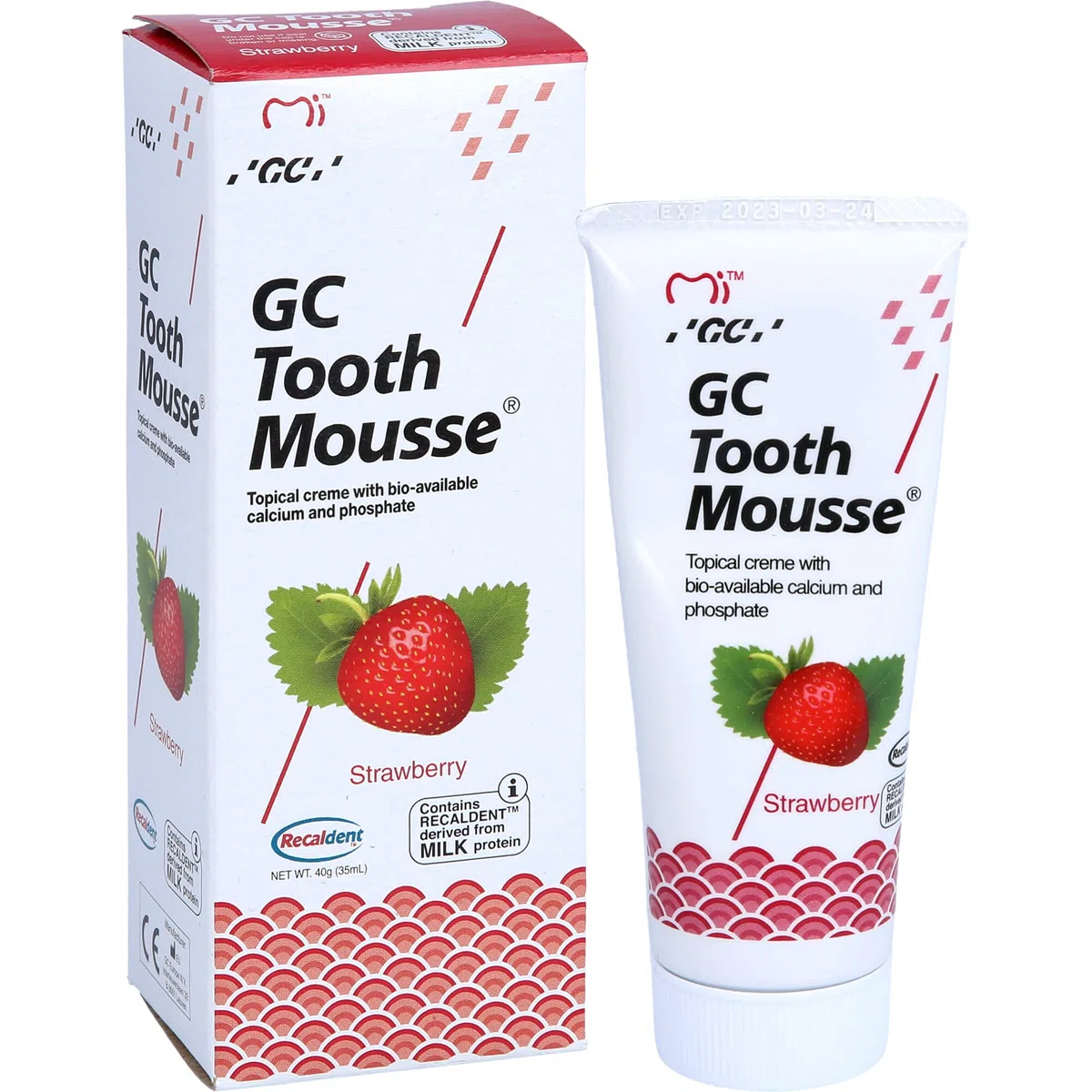 GC Tooth mousse crema alla fragola, 40 g di dentifricio
