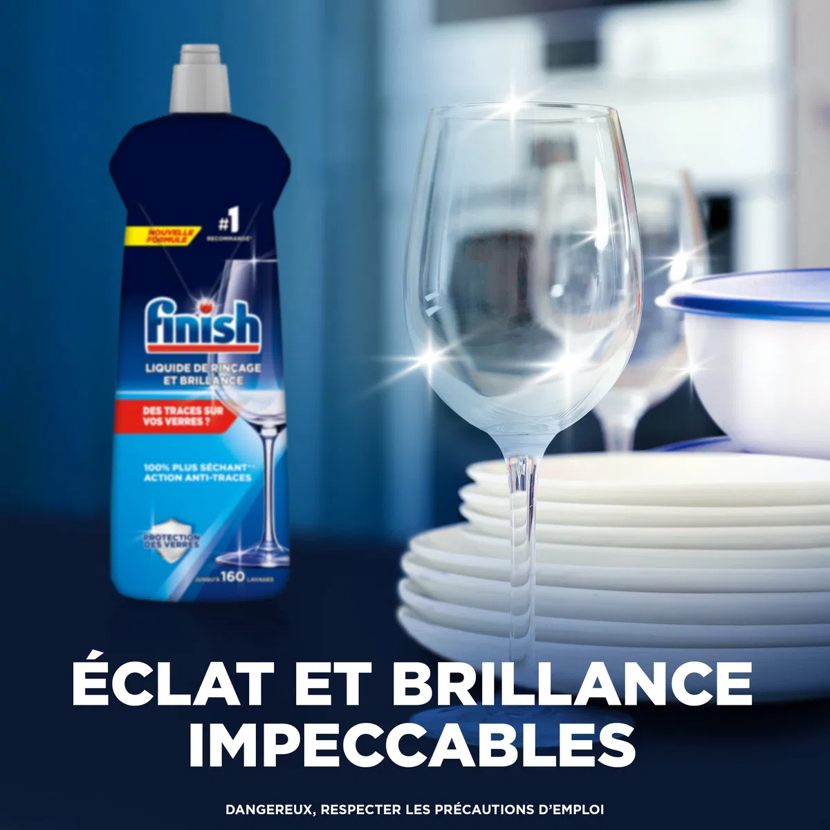 Finish Liquido di risciacquo Brillanza e Asciugatura, prodotto per lavastoviglie fino a 160 lavaggi - 800 ml