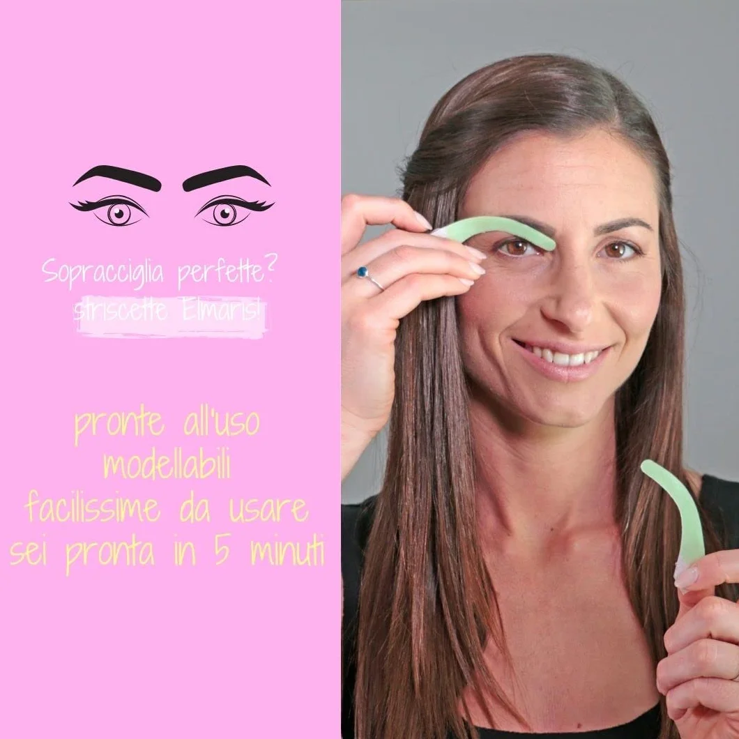 ELMARIS - Strisce Depilatorie Sopracciglia, Delicate e Sagomate Adatte a Tutti i Tipi di Pelle, Semplici da Utilizzare a Casa, Veloci - 40 Strisce
