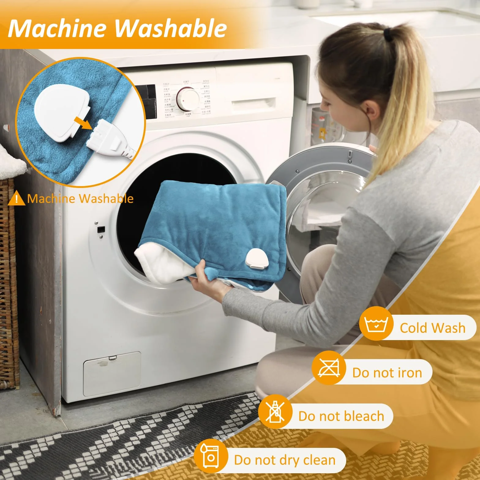 ITSHINY Termoforo Elettrico per Schiena, Termoforo Cervicale e Spalle con 6 Livelli di Riscaldamento, Timer di Spegnimento Automatico, Tensione Muscolare, Lavabile in Lavatrice, 60x108 cm