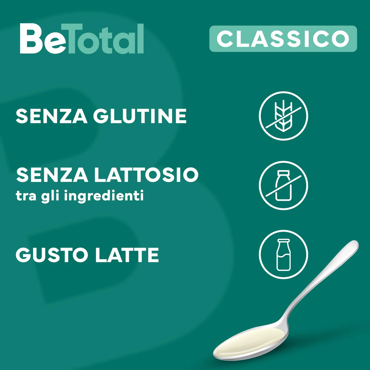 Be-Total Classico Integratore Alimentare di Vitamina B per Ridurre la Stanchezza e Riattivare l’Energia, a Supporto del Sistema Immunitario, Bambini 3+ e Adulti, Gusto Latte, 2x200ml