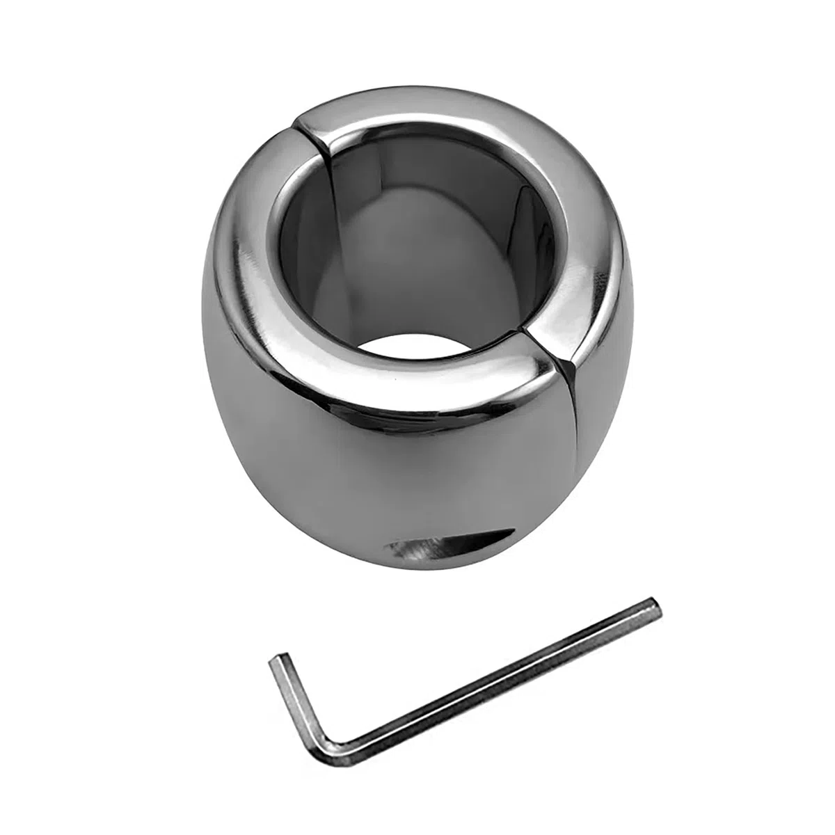 SeLgurFos pesante testicolo anello in acciaio inox palla barella testicolo barella testicolo peso scroto ciondolo pene anello pene anello magnete/chiave (60mm,Schlüssel)