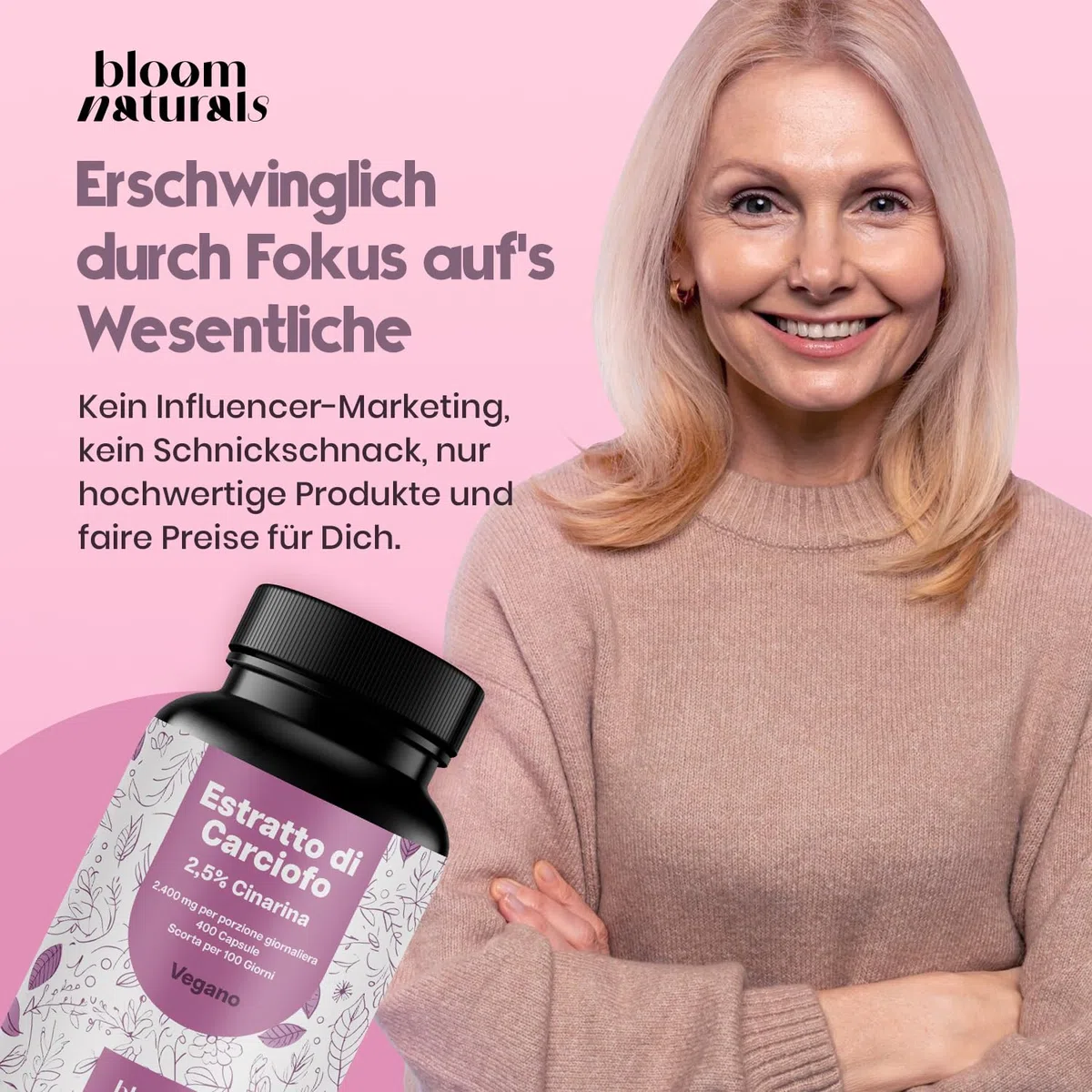Estratto di Carciofo 2,5% Cinarina – 400 Capsule – 2.400 mg per Porzione Giornaliera – Vegano & Prodotto in Germania - Carciofo Integratore