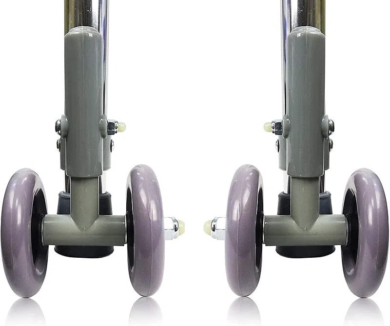 Coppia di gambe per deambulatori con ruote con sistema autobloccante - grigio per deambulatori Rehamed Intermed e Anteamed