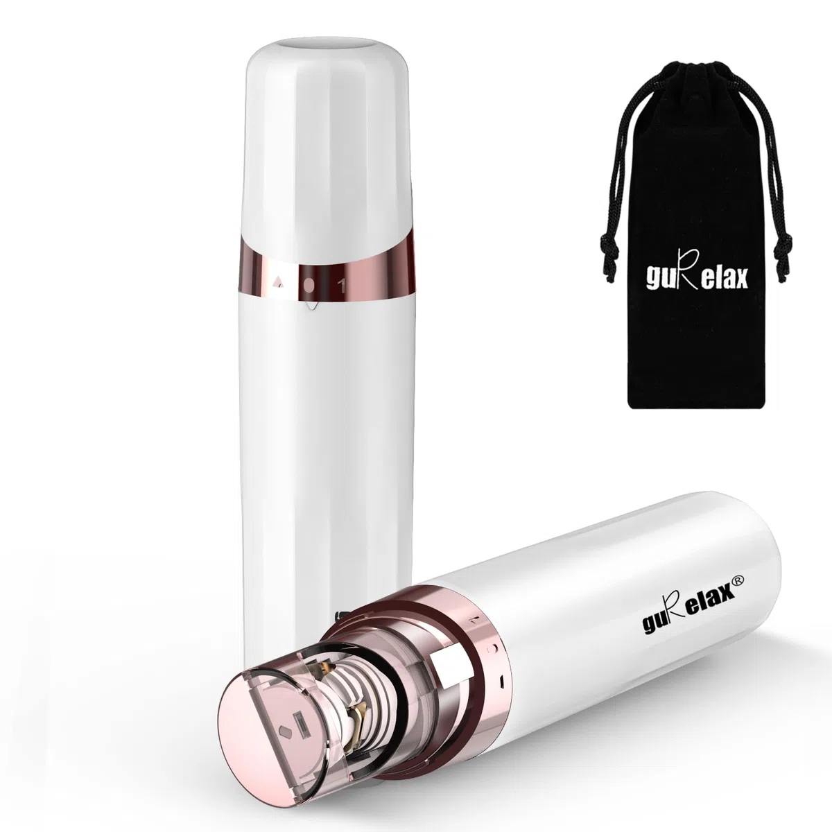 Epilatore per il viso da donna, a batteria, per la rimozione dei peli del viso, braccia, luce LED, per la depilazione viso da donna, testa placcata in oro 18 carati, per tutte le età
