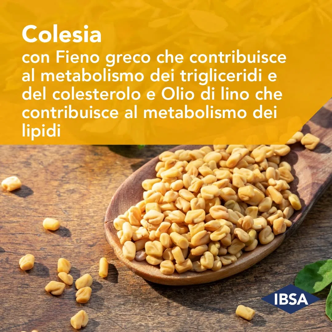 IBSA Colesia Soft Gel 30 Bipack Capsule Molli Made in Italy Integratore alimentare a base di fitosteroli, riso rosso e polifenoli dell’olivo, con Fieno greco e Olio di lino