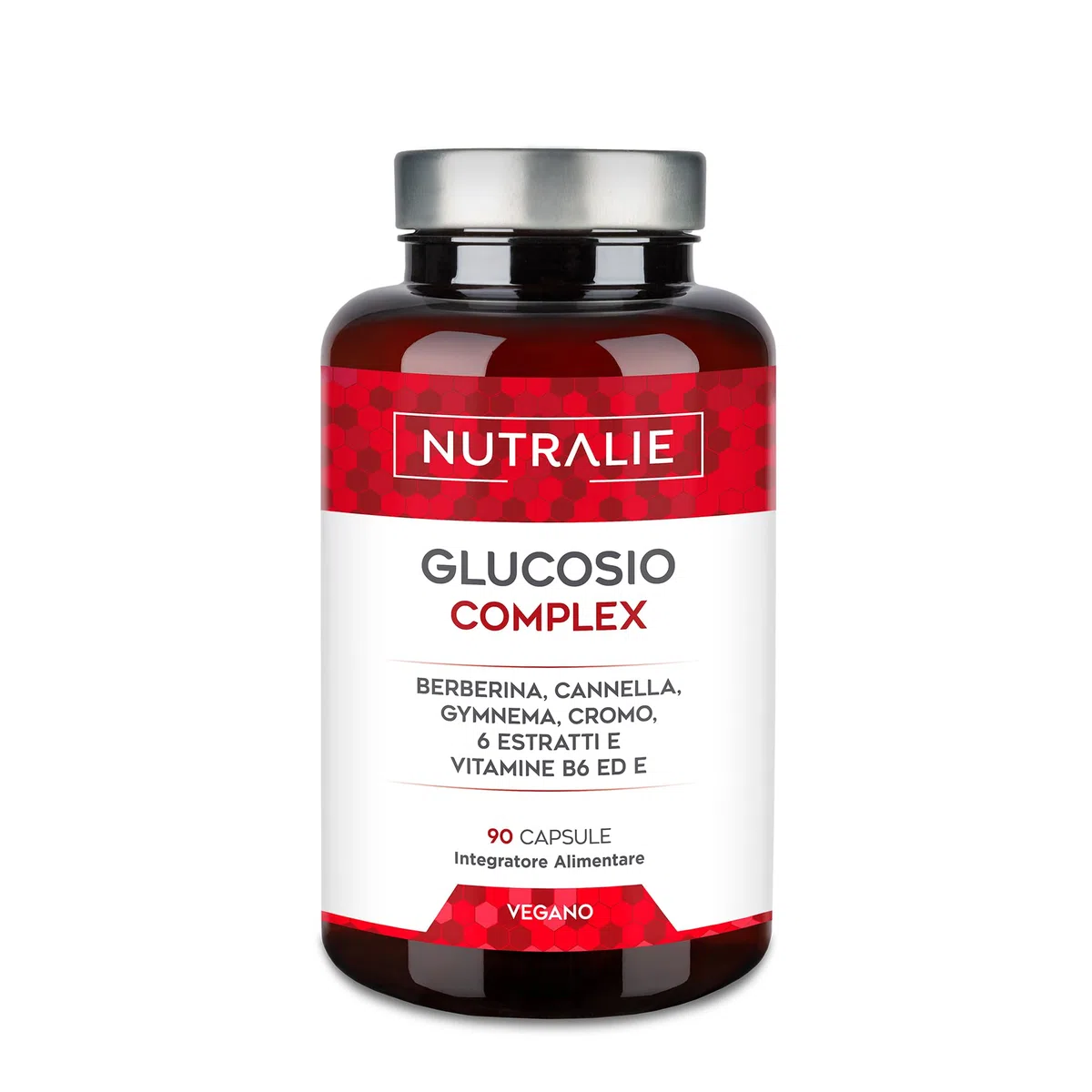 Glucosio Complex 2000mg - Controllo del Glucosio - Berberina Cromo Cannella Gymnema Pepe nero Melone amaro Vitamina B6 + E - Livelli normali di glucosio nel sangue - 90 capsule Nutralie