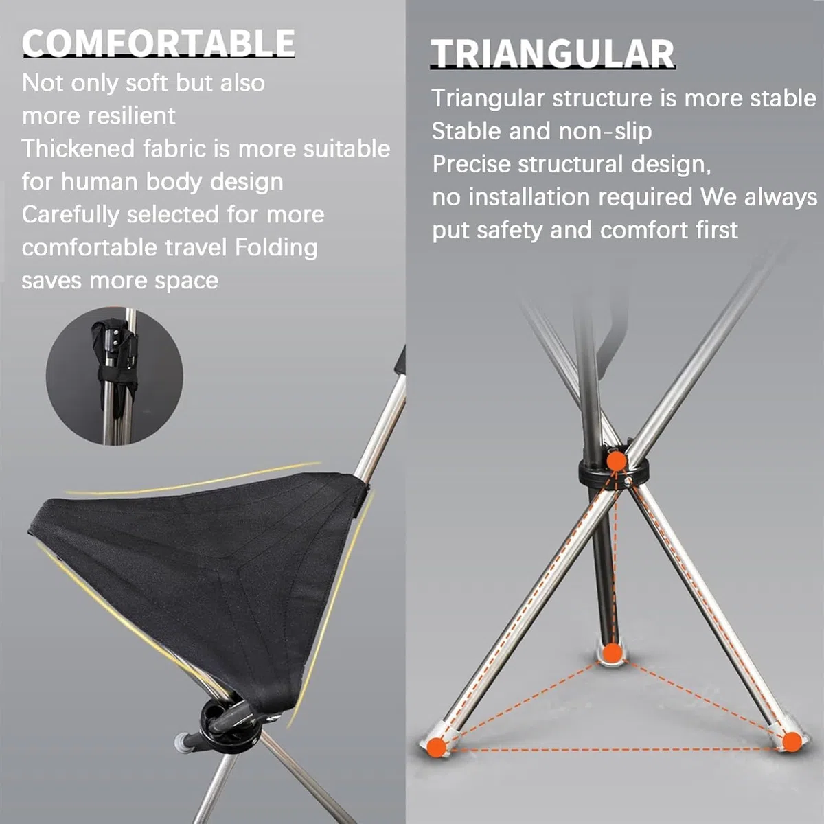 Bastone Multifunzionale Con Sedile Altezza 86 Cm, Non Regolabile Stampelle Sgabello Per Anziani Sedia Stampelle Resistente Con 3 Gambe Retrattil Bastone Da Passeggio Sedia
