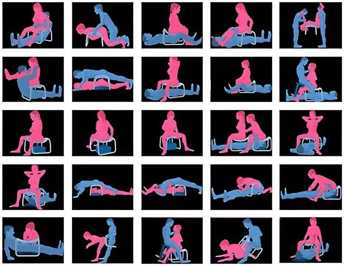 Sedia sessuale multifunzione con corrimano, sgabello portatile dell'amore con sospensioni, aiuto alla posizione per coppie, mobili sessuali elastici e giocattoli erotici