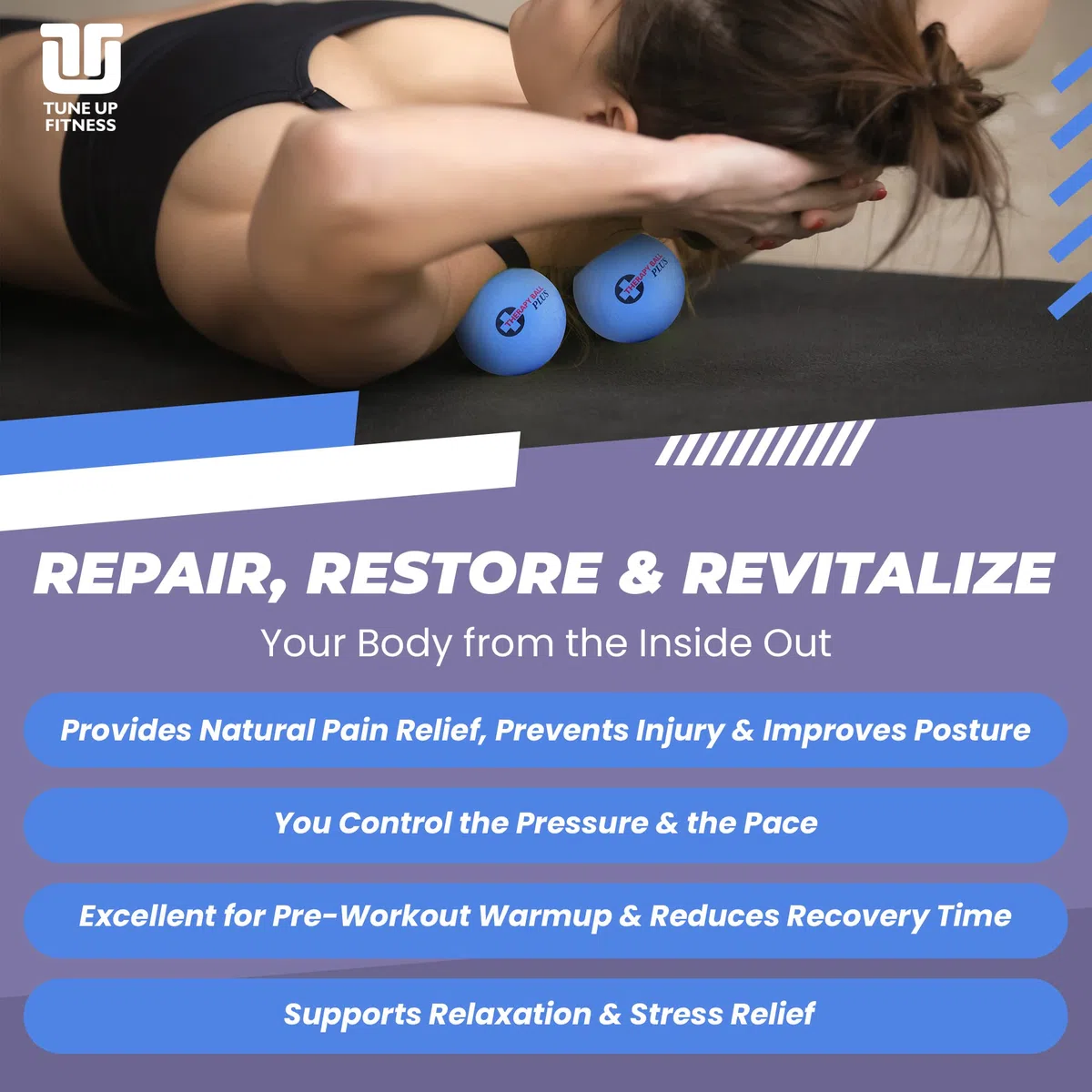 Yoga Tune Up Therapy Balls PLUS size with Tote Jill MIiller