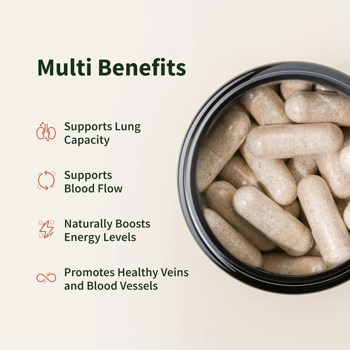 Supporto per potenziare l’ossido nitrico – Aiuta con l’energia, la salute cardiaca, la crescita muscolare e la circolazione – 60 pezzi