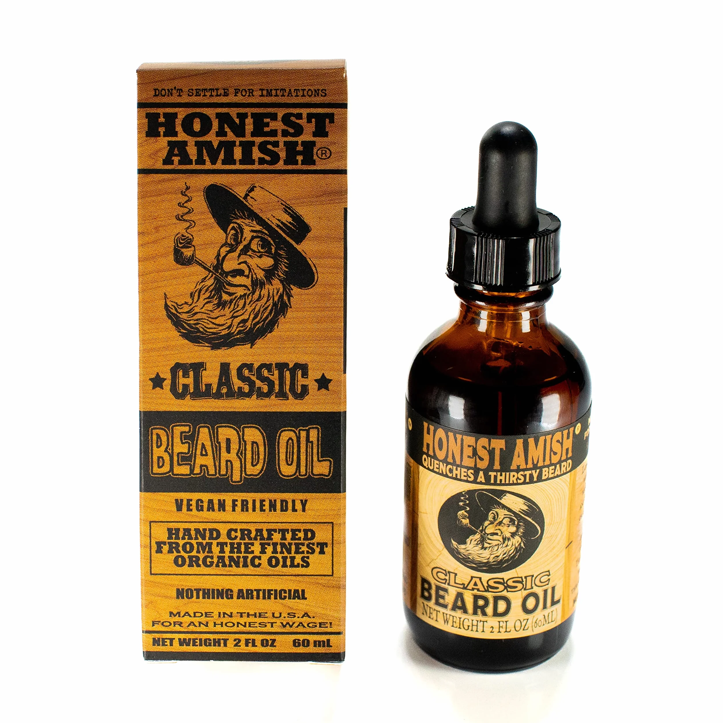 Honest Amish Olio da barba classico - 2 once