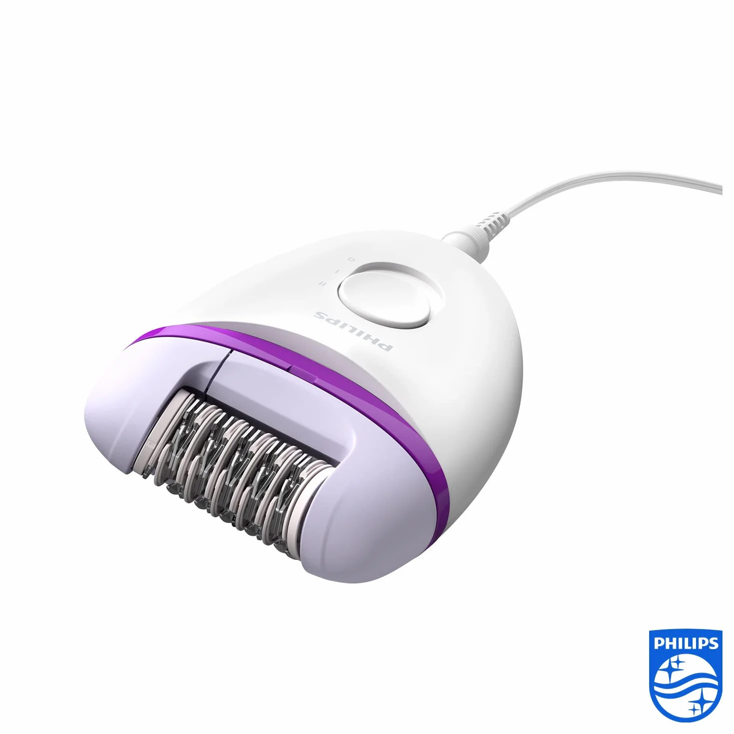 Philips BRE225/00 Satinelle Essential Epilatore Elettrico Compatto, Bianco/Viola