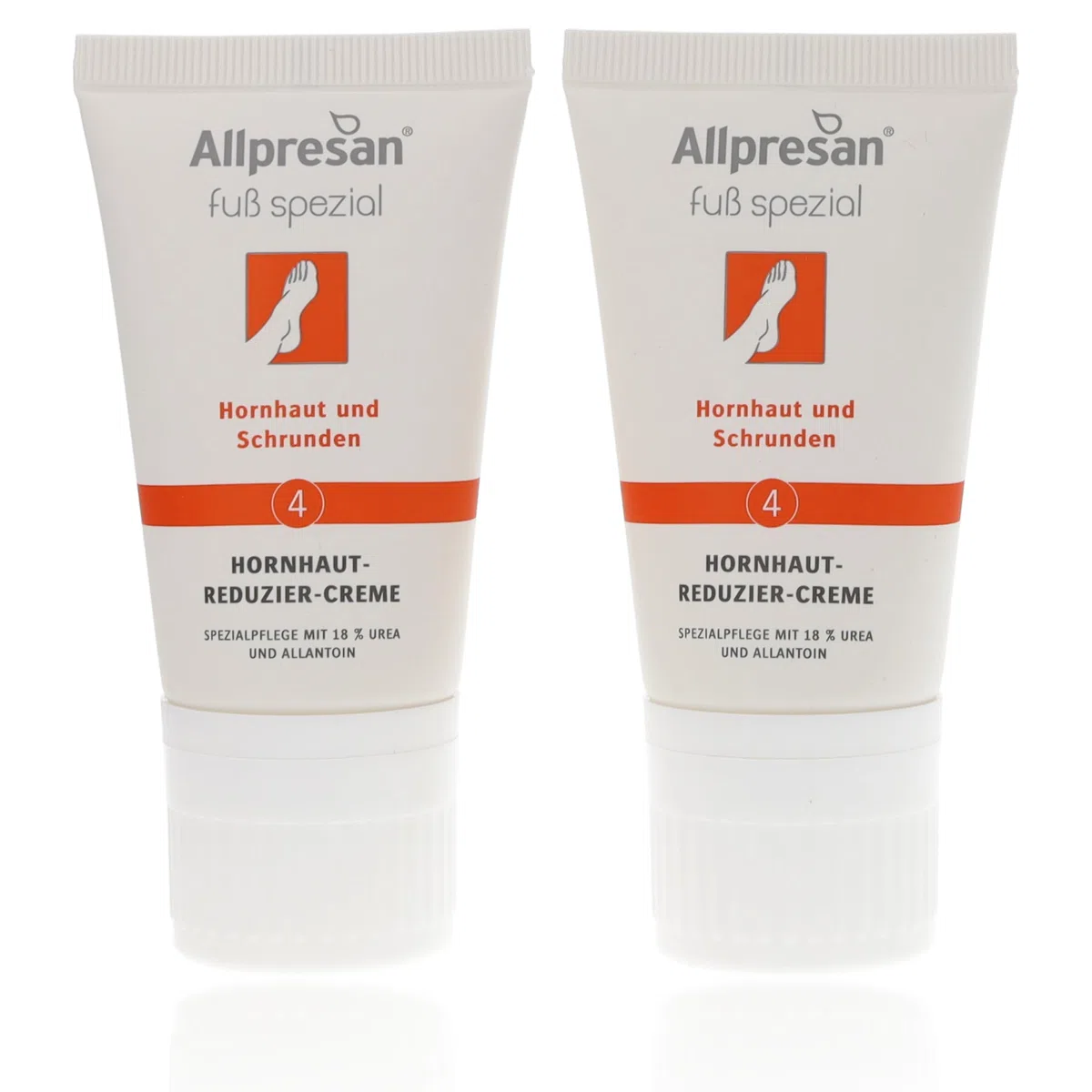 Allpresan Piede speciale n. 4 crema per ridurre la calli, crema per i piedi contro calli e cicli, come trattamento per 14 giorni di piedi cheratinizzati – 2 x 40 ml