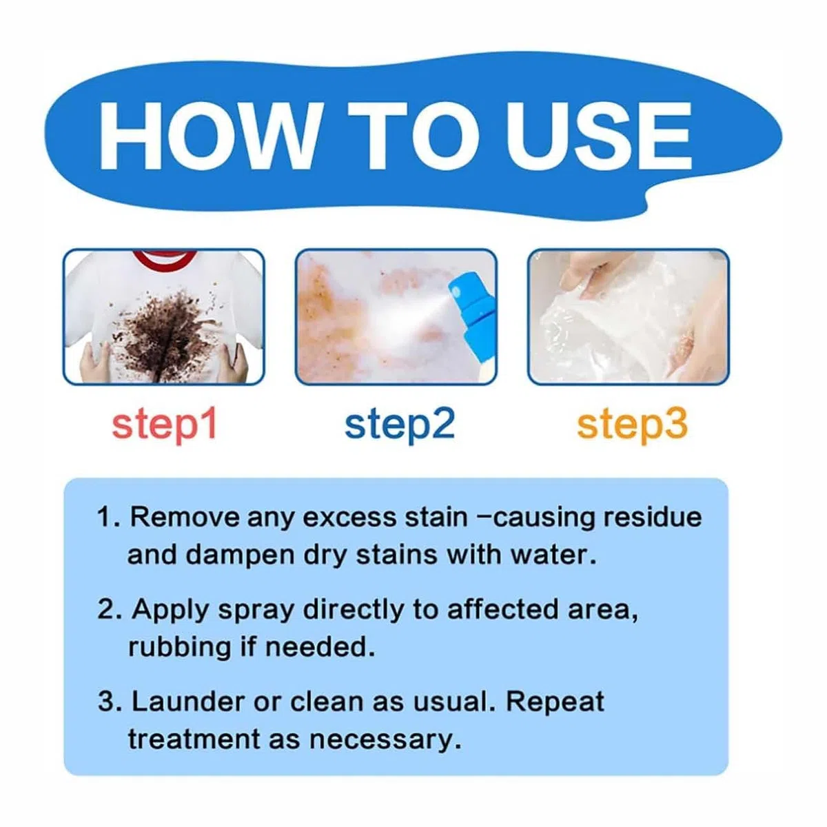 Stain Treatment Spray,Stain Remover Clothing,120 ml Stain Remover Clothes,Dirty Eater Cleaner,Portable Messy Eater Spots Cleaner,Quickly Remove Stubborn Stains from Baby Clothes (1)