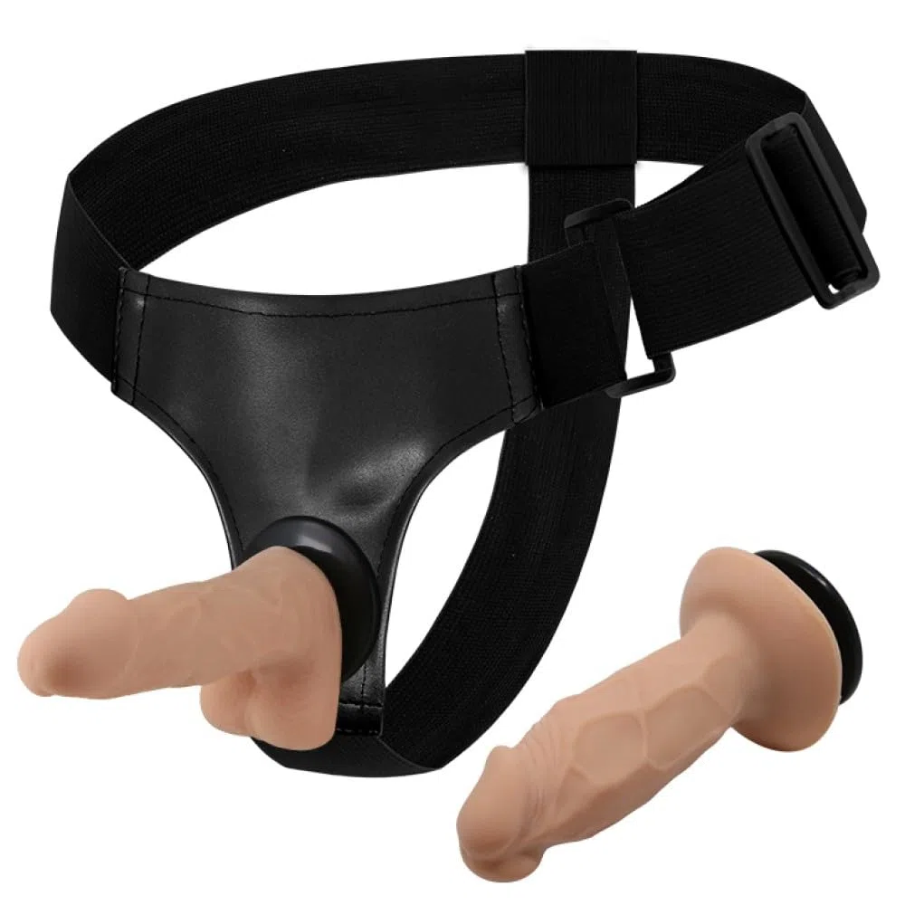Pegging Strapon Anale Uomo con 2 PICCOLI Dildo, Cintura fallica con pene indossabile da donna per penetrazione anale dell'uomo, cinta con pene piccolo