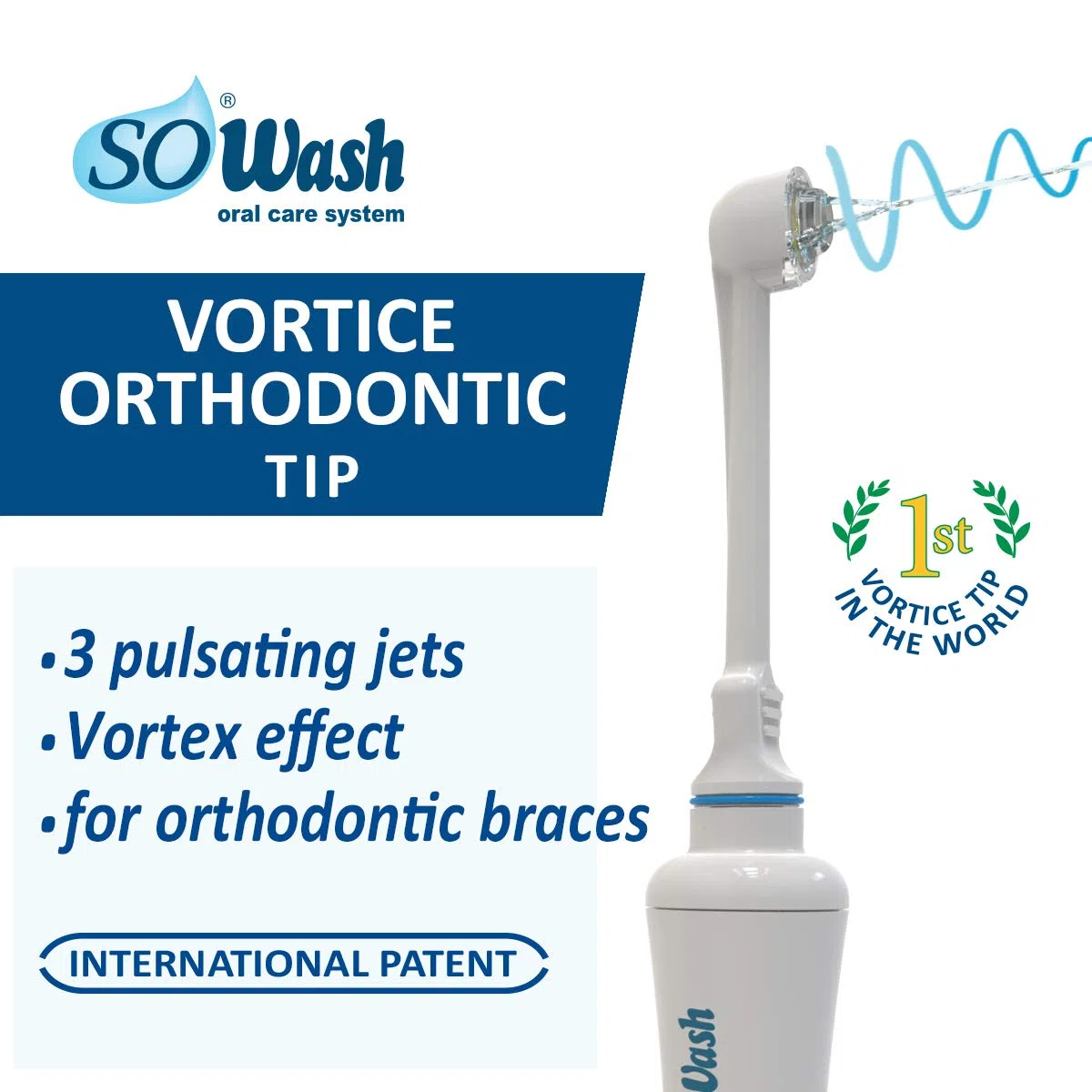 Idropulsore Dentale SoWash | Orthodontic | Si Collega al Rubinetto | Irrigatore Dentale Senza Batterie e Elettricità | Testina Orthodontic Ideale per Apparecchi Ortodontici | Prodotto Italiano