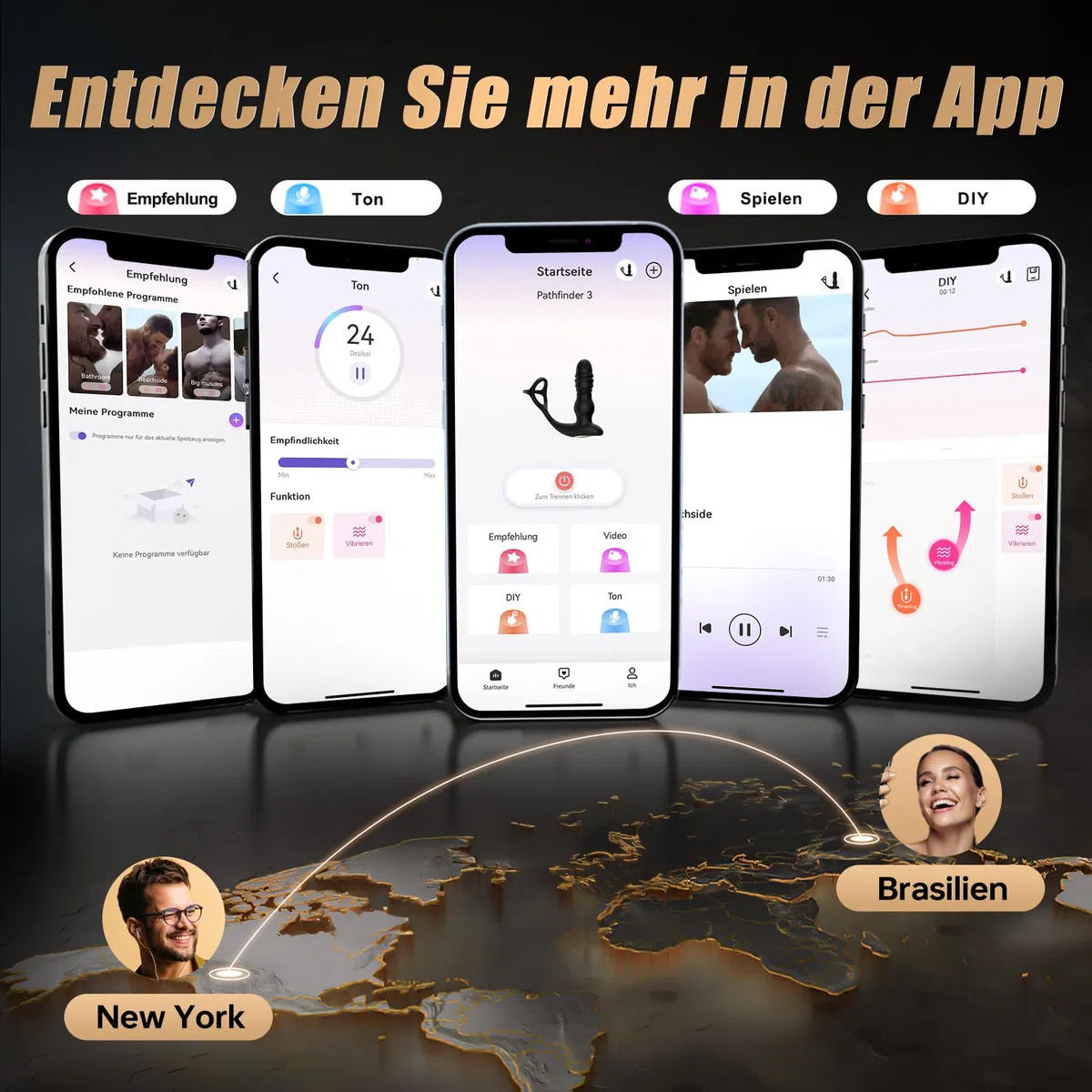 Sex Toy Vibratori Anali Vibratore Dildo, Plug Analesex con 7 funzioni di shock 7 Vibrazioni Stimolazione della Prostata da uomo con Anello fallico, Vibratore Anale Dex Toy Dildo