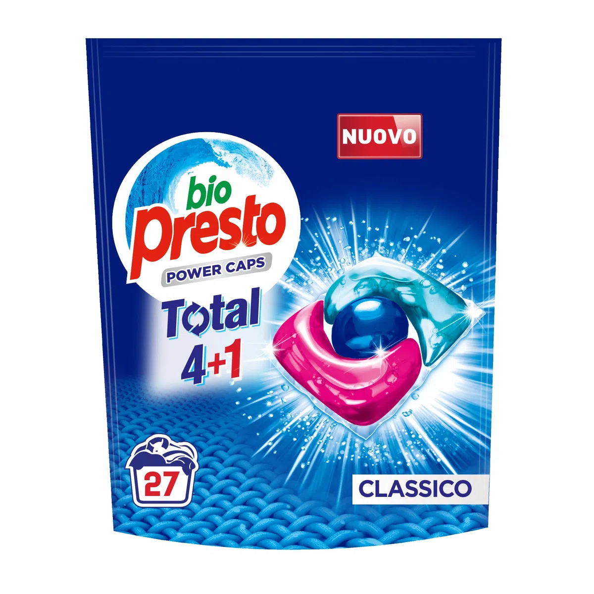 Bio Presto Power Caps Classico, Detersivo Lavatrice Predosato In Capsule, Confezione Da 135 Lavaggi