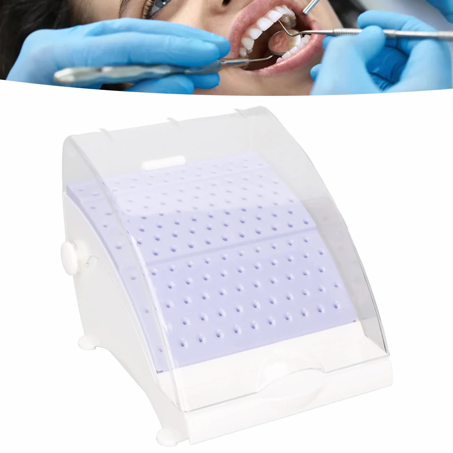 Custodia per Frese Dentali, 142 Fori Custodia Ad Alta velocità e Bassa velocità Scatola per la Pulizia delle Frese Dentali per la Disinfezione Dentale e L'igiene Orale Forniture