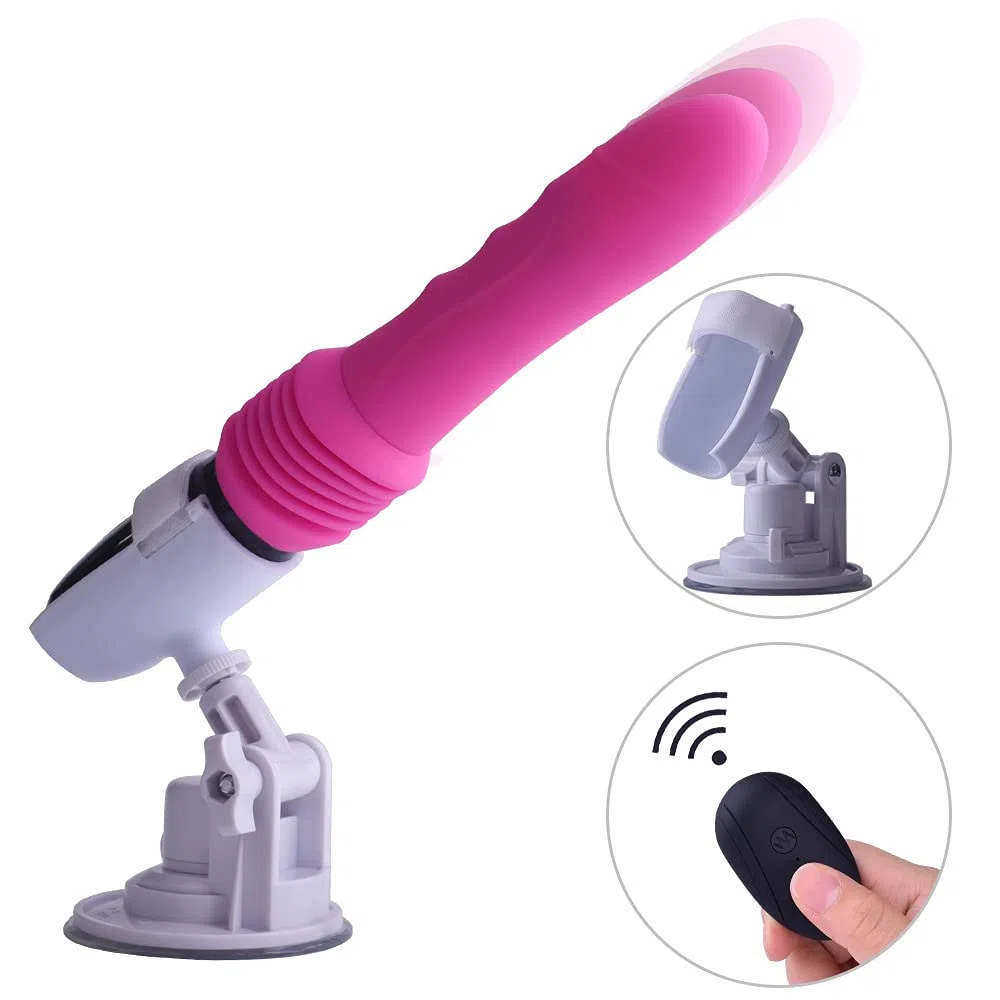 Macchina del sesso con dildo, vibratore da donna con funzione antiurto, 10 modalità di vibrazione, 3 modalità telescopiche, giocattolo sessuale per coppie e donne