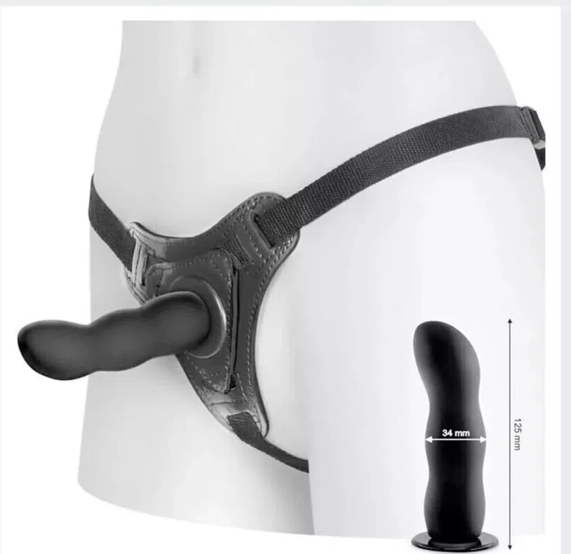 Strap On Indossabile In Silicone Nero Con Mutandina Regolabile Per Coppie Uomo Donna