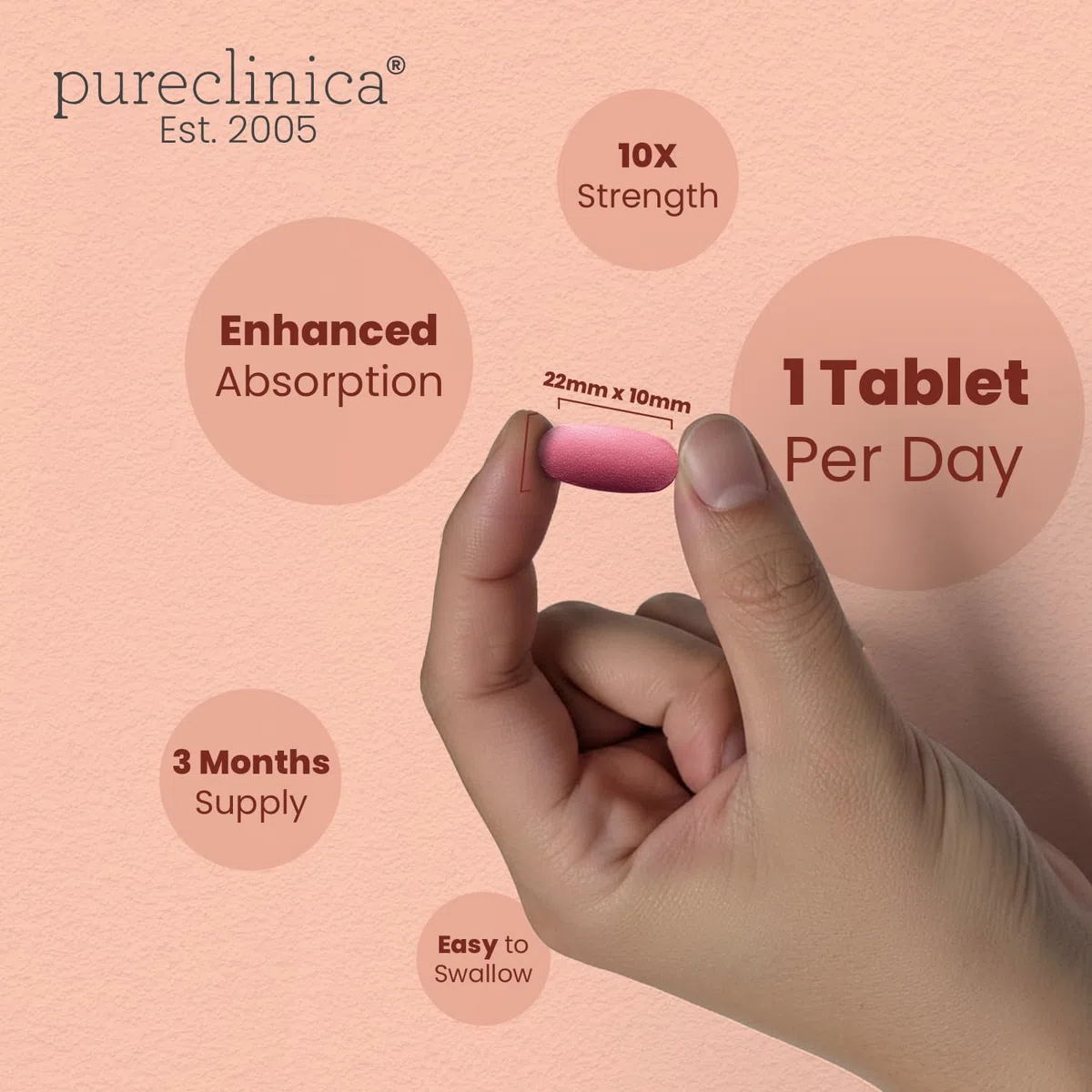 Pureclinica 90 compresse di resveratrolo da 1000 mg (fornitura per 3 mesi), 10 dosi con estratto di pepe nero