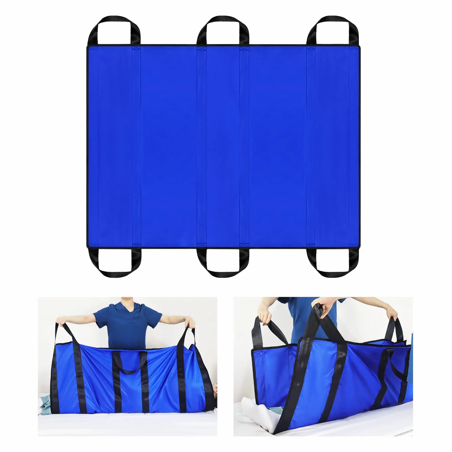 [LOSCHEN]Cuscino di posizionamento per il trasferimento del paziente, tavola per il trasferimento del paziente con maniglie, adatta per persone in sovrappeso, anziani e pazienti (blu 100 * 120 cm)