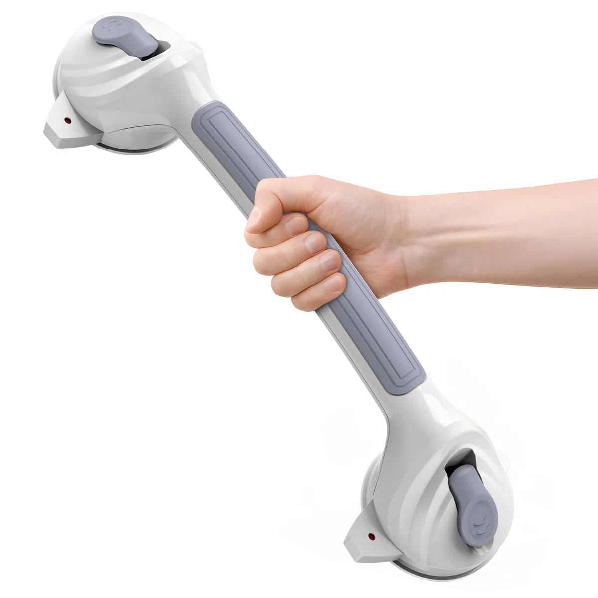 Roylvan Maniglia Doccia Anziani, MAX 110 KG Maniglione Bagno per Disabili, 42.5 CM Maniglia Ventosa per Doccia, Rimovibile Maniglioni Bagno per Anziani, Nessuna foratura Maniglione Doccia, Grigio, 1PC