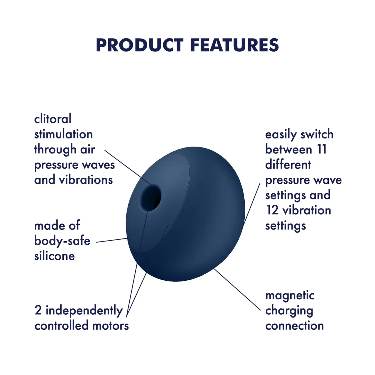 Satisfyer Air Power 4 Air Pulse & Clitoral Vibratori | 11 Programmi di Onde di Pressione e 12 Programmi Vibrazione | Sex Toys per Donne | Vibratore e Stimolatore