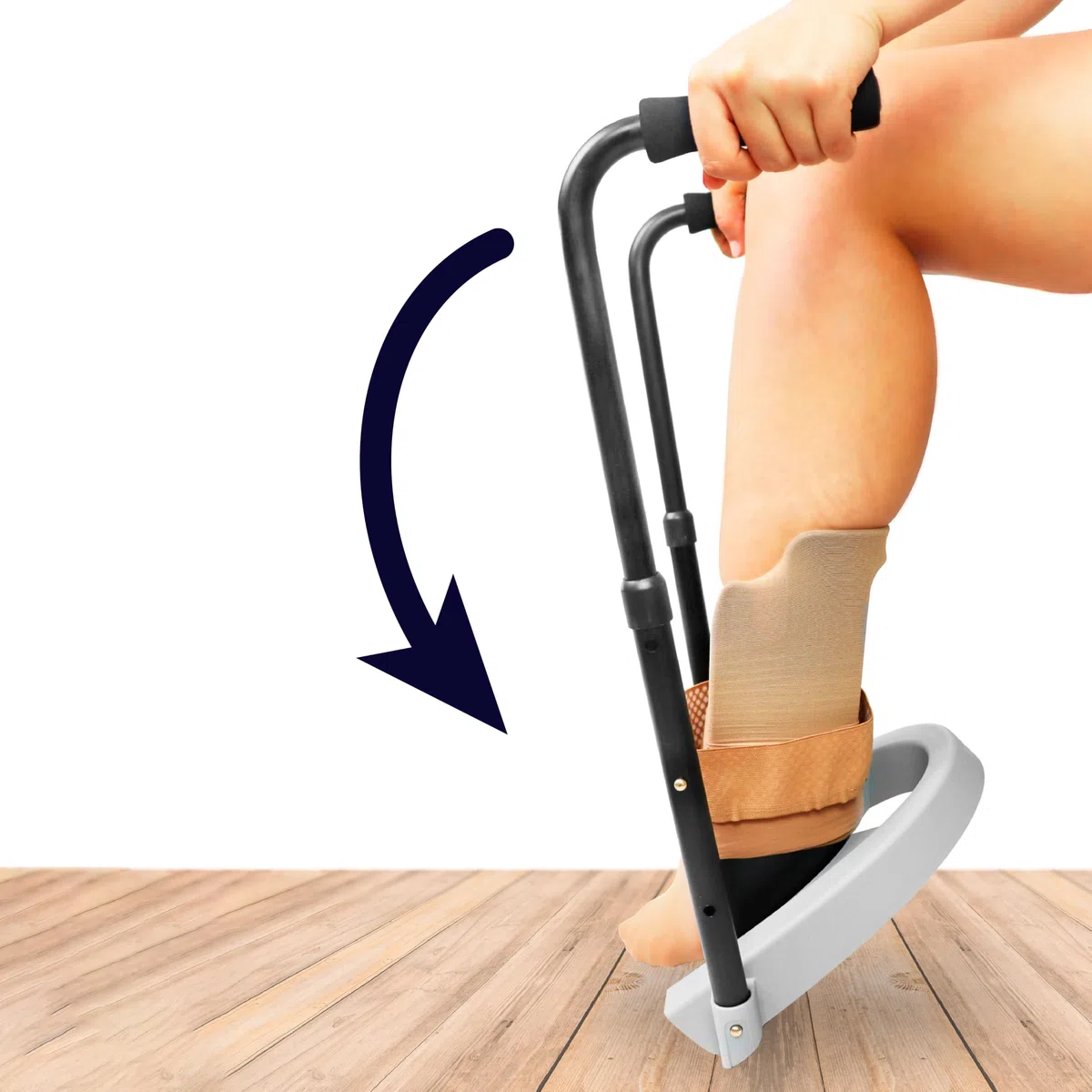 KMINA Infila Calze Compressive + Guanti Inclusi, Device 2‑in‑1 per Anziani e Mobilità Ridotta – Facile da Usare con Calze e Calzini – Altezza Regolabile, Brevettato - Prodotto in Europa