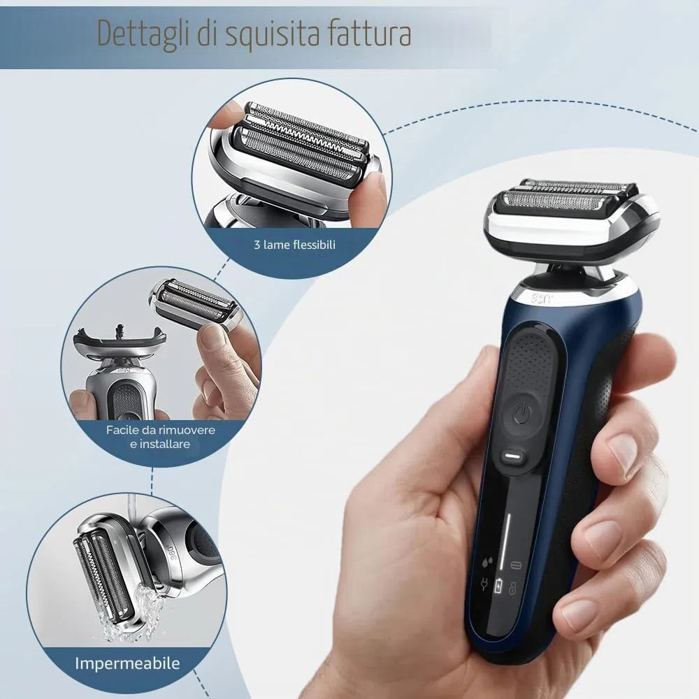73S Testina di Ricambio per Braun Serie 7, 73S Testine di Rasatura di Ricambio Compatibili con Bra-un Series 7 7020s 7025s 7085cc 7027cs 7071cc ​​​​7075cc