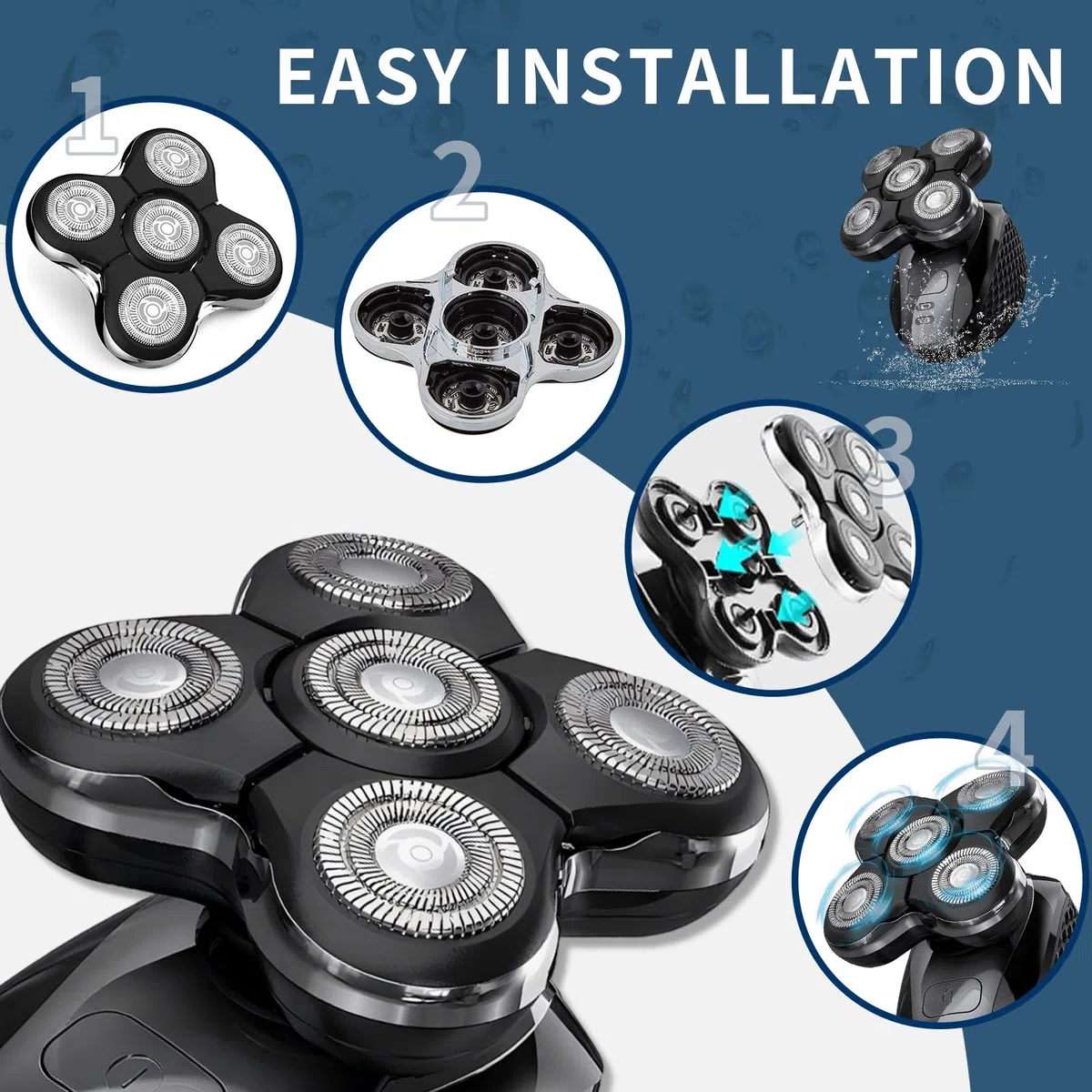 Testine di ricambio RX5 compatibili con rasoi Remington Balder Pro XR1500, XR1501 e RX5 (2 pezzi)