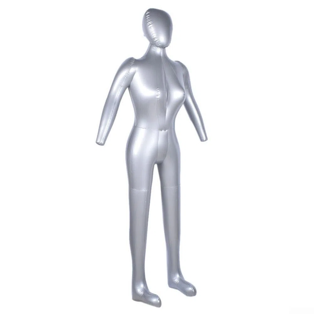 Manichino gonfiabile da donna, altezza 165 cm, materiale PVC, per esposizione al dettaglio e battente