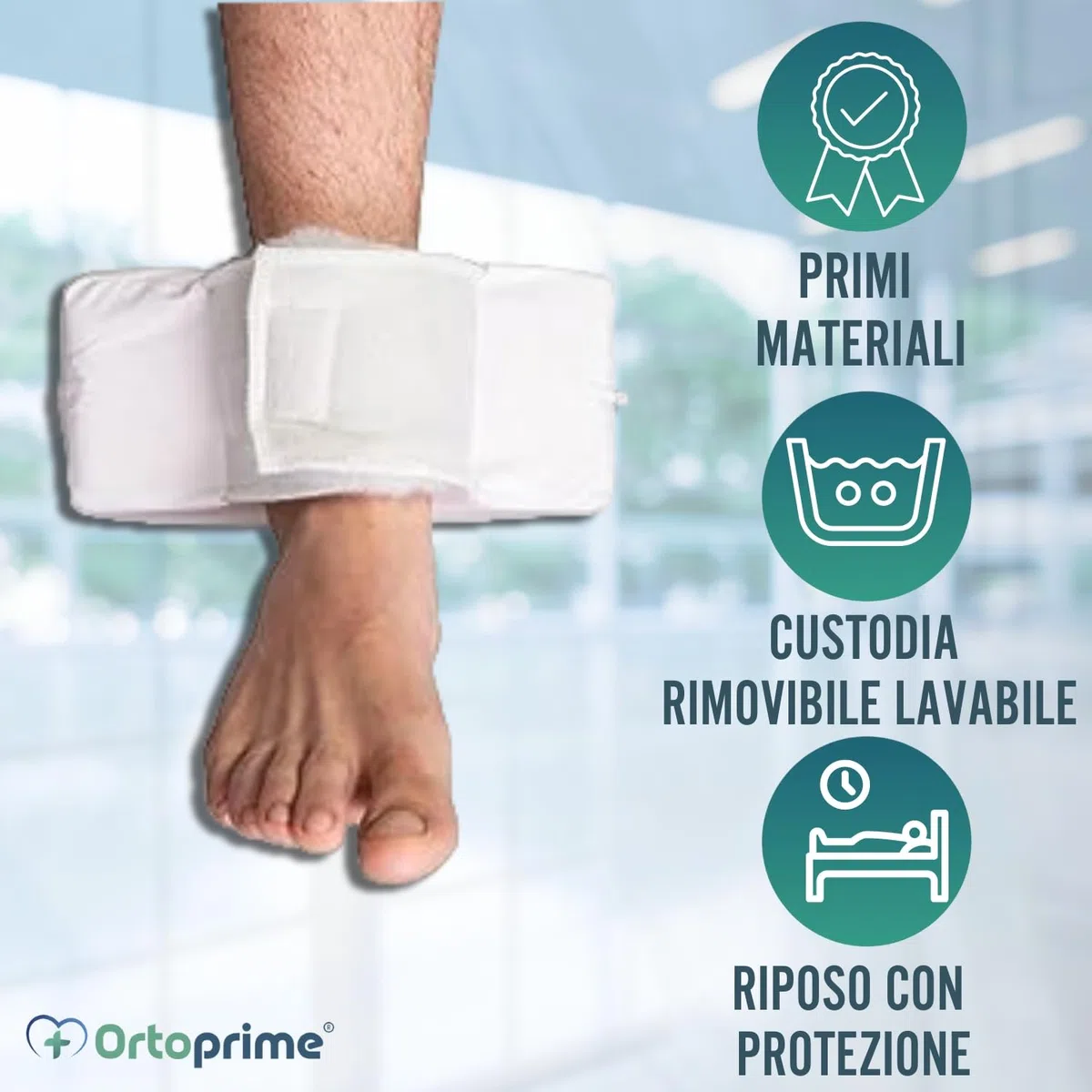 OrtoPrime Confezione da 2 talloni antidecubito a forma curva - Protezione ortopedica per tallone piedi e gomiti - Coppia due pezzi - Misura universale adattabile - Cuscini antidecubito per sedia