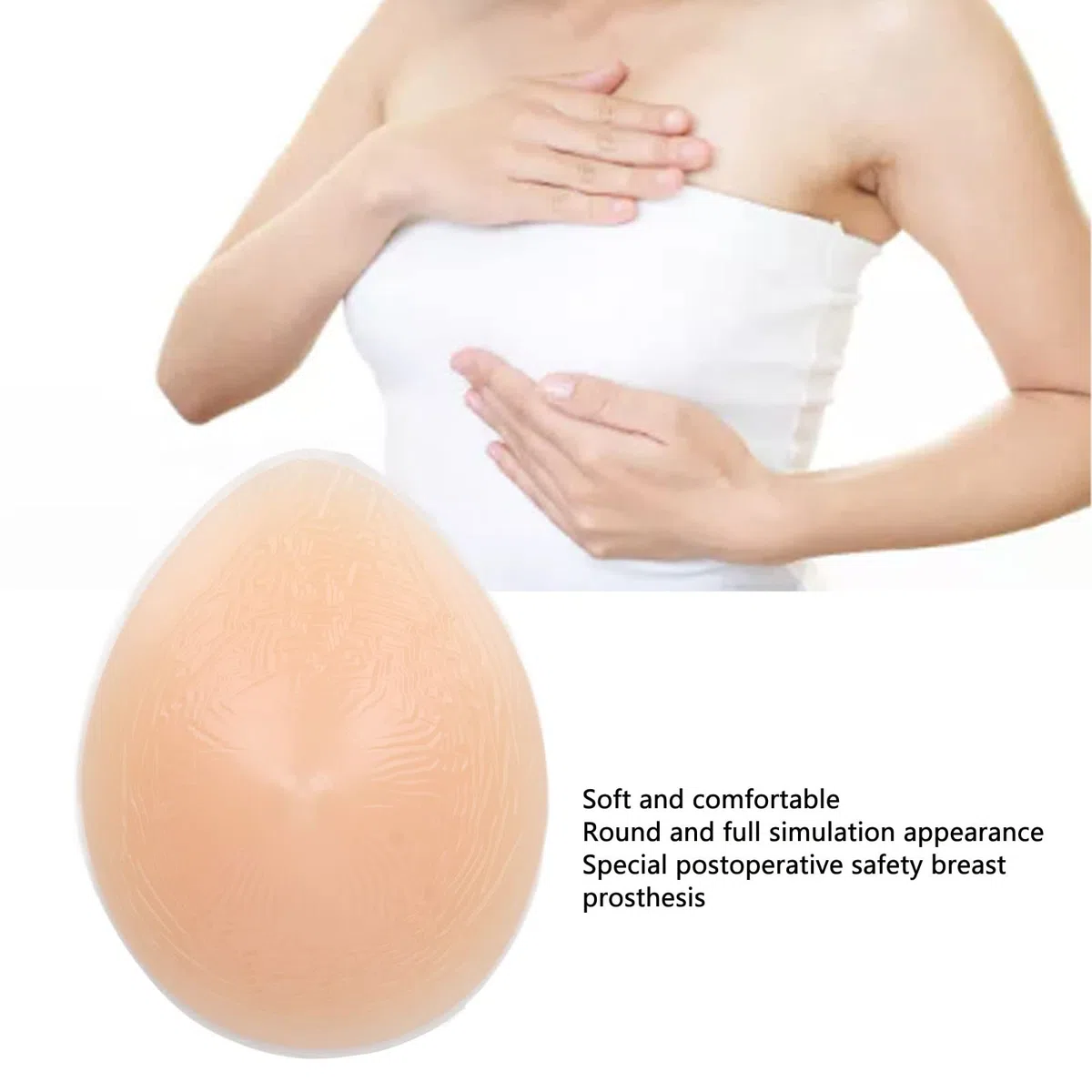Seni in Silicone, Reggiseno Protesico per Mastectomia Stringere la Pratica della Menzogna Simulazione, Protesi Mammaria in Silicone per Mastectomia Protesi Crossdress Autoadesiva (250 g)