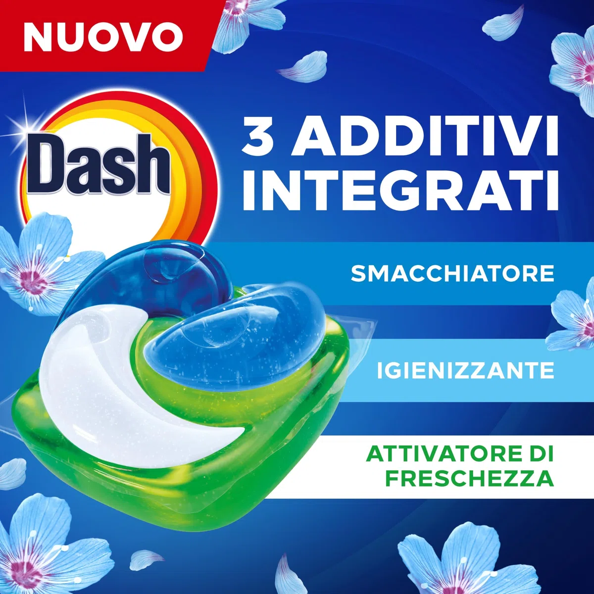 Dash Power Pods Detersivo Lavatrice In Capsule, 105 Lavaggi(3x35), Freschezza Di Lenor, Risveglio Primaverile, rimuove addirittura gli odori di sudore vecchi di 7 giorni, per una pulizia impeccabile