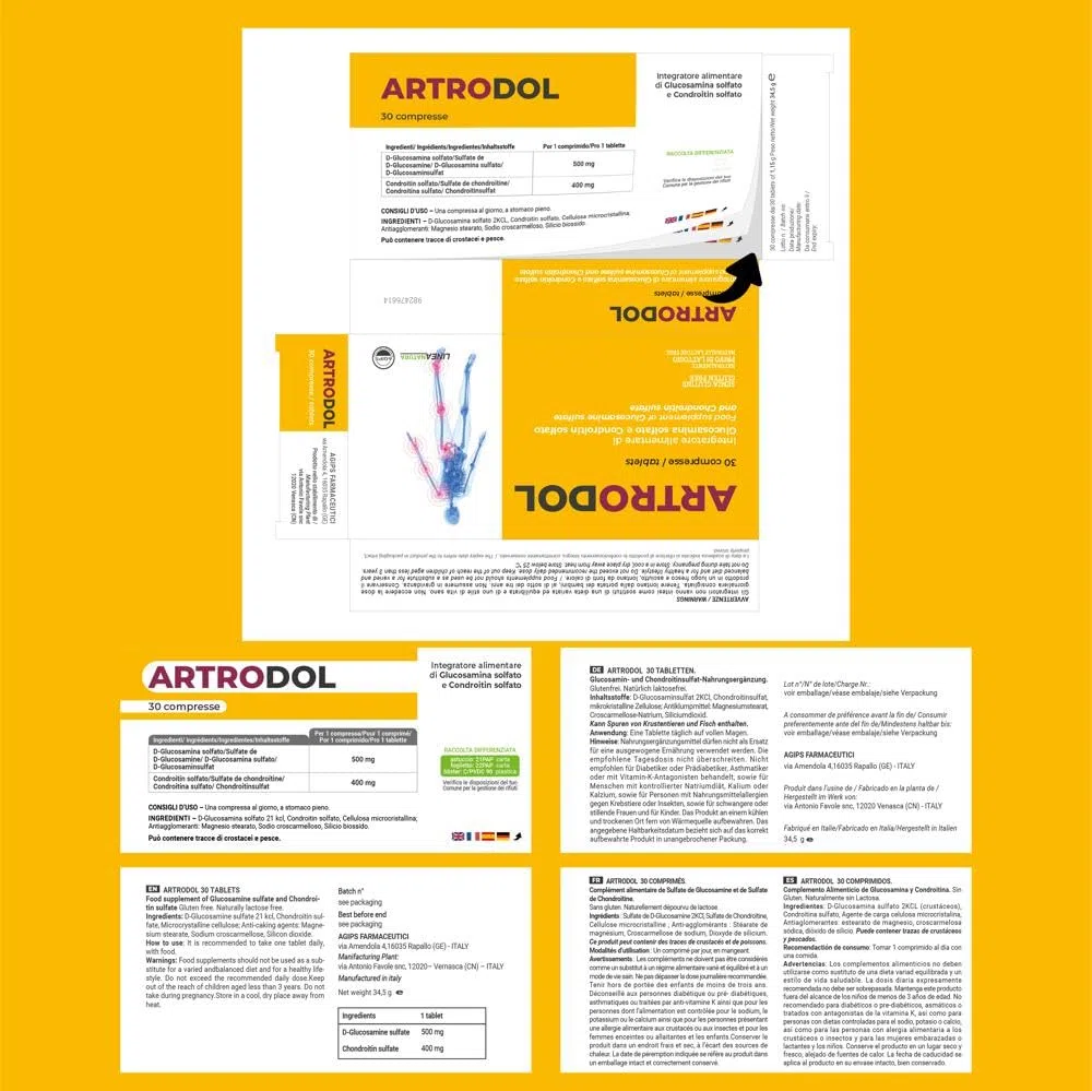 Agips Artrodol Integratore per Articolazioni Ossa e Cartilagine con Condroitina e Glucosamina ad Alto Dosaggio 90 compresse (3 Scatole)