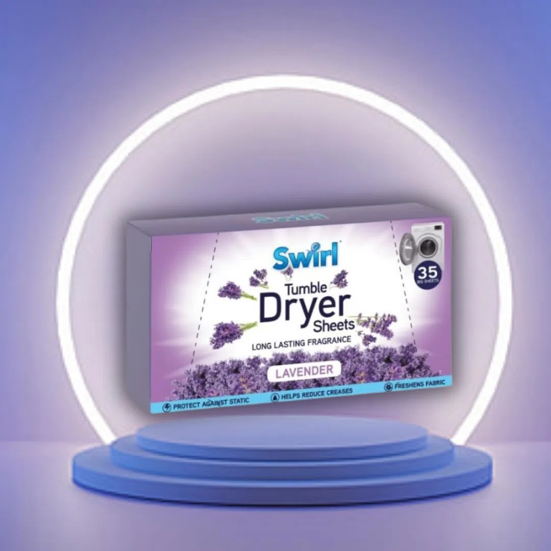 SOTL® 4 fogli per asciugatrice Swirl Lavanda 40 fogli per confezione, ammorbidente a lunga durata, freschezza, controllo statico, ecologico